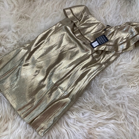 RACHEL ZOE Silk Metallic Woven Dress - Picture 4 of 9